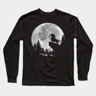 Dachshund Howling Moon Long Sleeve T-Shirt